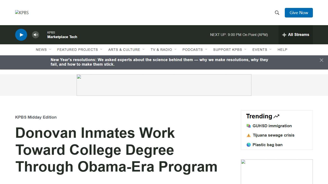 Donovan Inmates Work Toward College Degree Through Obama-Era Program | KPBS Public Media